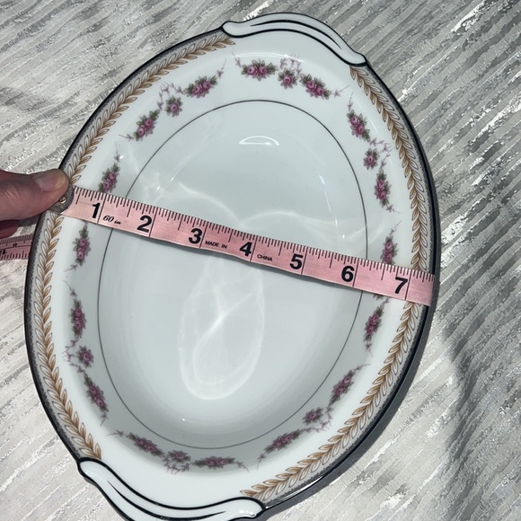 RC SERVING BOWL VTG 1960s PATTERN NORITAKE 564 VICTORIAN ROSES AND LAUREL WREATH - Picture 9 of 10